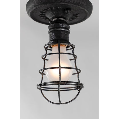 Troy Lighting Conduit 1 Light Ceiling Flush Mount, Old Silver