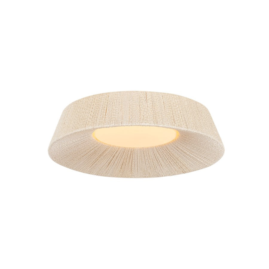 Troy Lighting Kenton 1Lt 18" Flush Mount, Vintage Gold Leaf/Abaca - C4418-VGL