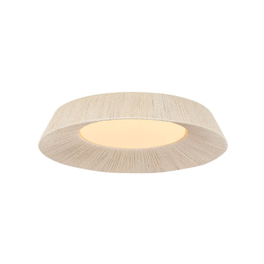 Troy Lighting Kenton 1Lt 24" Flush Mount, Vintage Gold Leaf/Abaca - C4424-VGL
