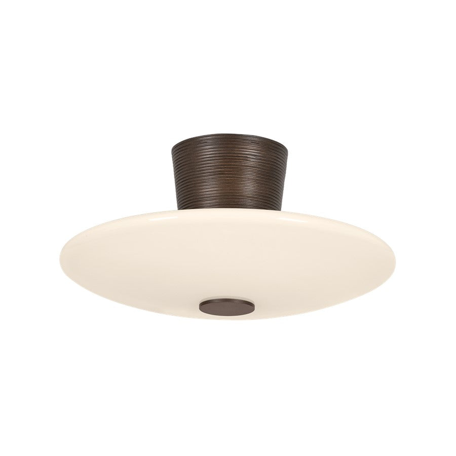 Troy Lighting Albus 1Lt Semi Flush, Bronze Leaf/Opal Glossy - C5016-BRL