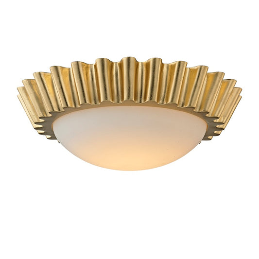 Troy Lighting Reese 1 Light Ceiling Flush, Gold Leaf