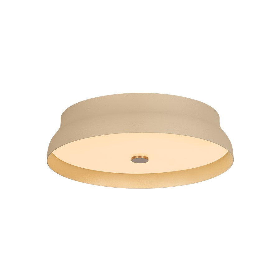 Troy Lighting Shore 1Lt 16" Flush Mount, Brass/White Glass/Cream - C7216-PBR-GCR