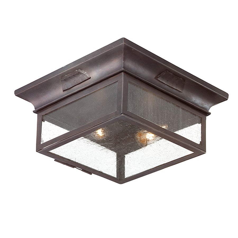 Troy Lighting Newton 2 Light Flush, Old Bronze