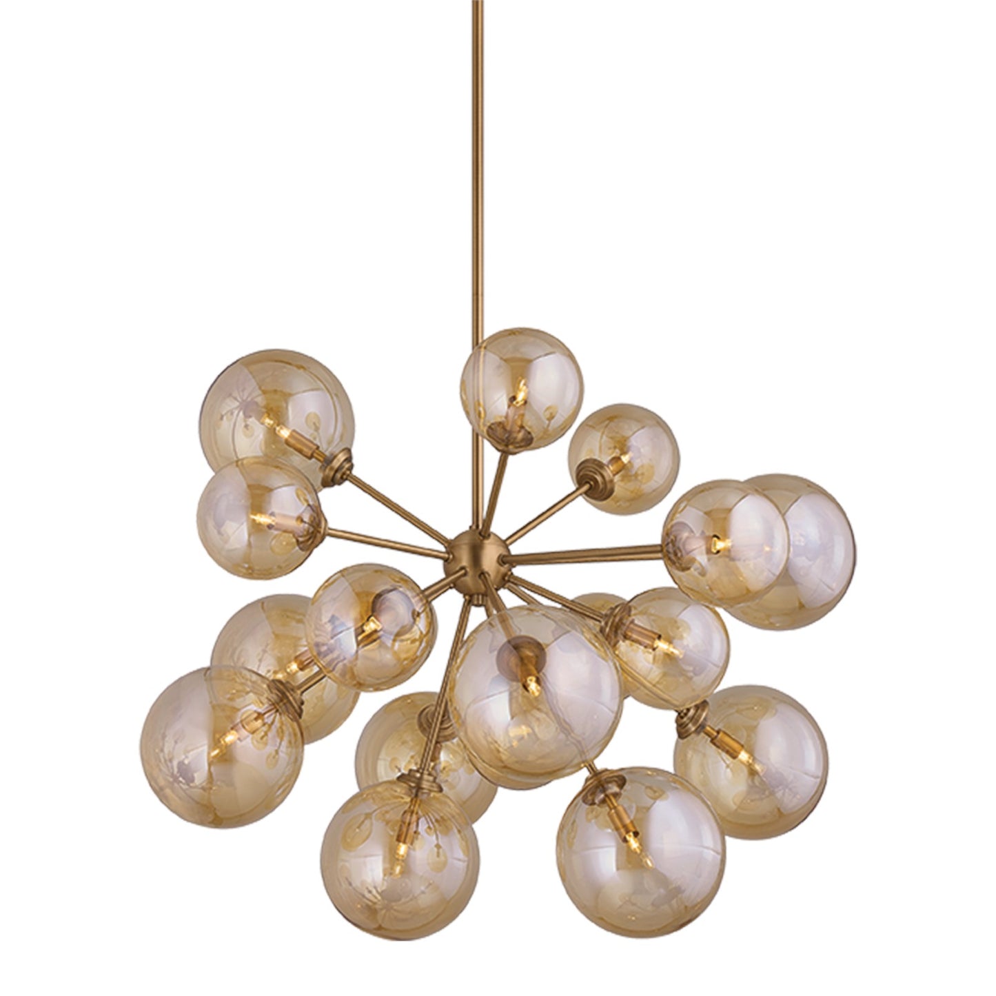 Troy Lighting Santee 18Lt Chandelier, Patina Brass/Champagne Plated