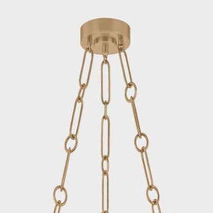 Troy Lighting Caelum 6Lt Chandelier, Patina Brass/Seeded Cloud