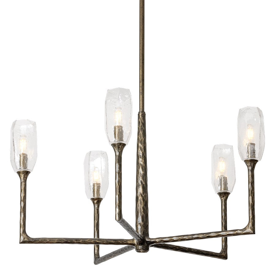 Troy Lighting Lyle 5 Light Chandelier, Black Patina Gold/Clear - F1336-BPG