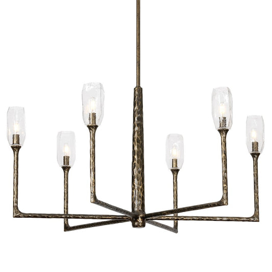 Troy Lighting Lyle 6 Light Chandelier, Black Patina Gold/Clear - F1338-BPG