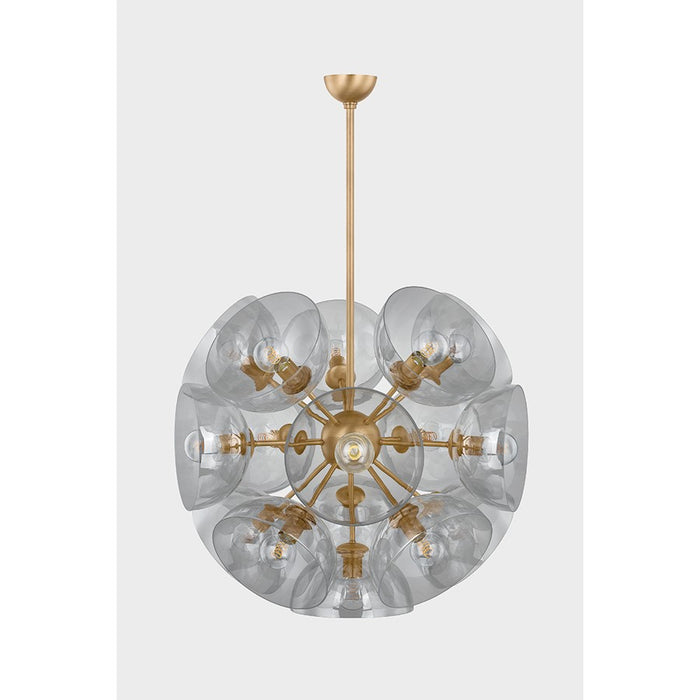 Troy Lighting Salix 16 Light Chandelier, Patina Brass/Smoke