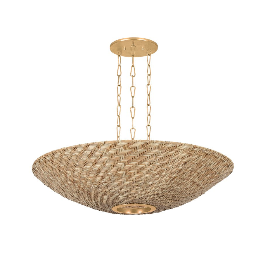 Troy Lighting Ollie 6Lt Chandelier, Gold Leaf/Light Natural Wicker - F1540-VGL