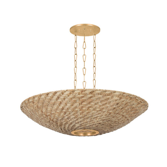 Troy Lighting Ollie 6Lt Chandelier, Gold Leaf/Light Natural Wicker - F1540-VGL