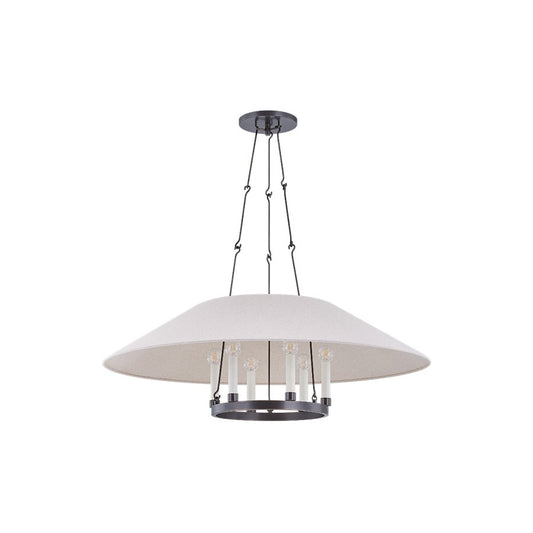 Troy Lighting Archive 6Lt Chandelier, Bronze/Natural Linen - F1638-BRZ