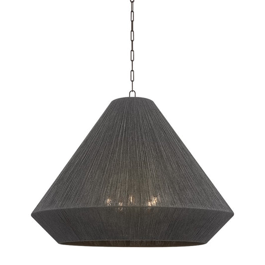 Troy Lighting Keats 5 Light Pendant, Bronze/Natural String - F1640-BRZ