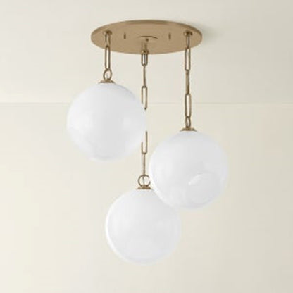 Troy Lighting Bramble 3Lt Chandelier, Patina Brass/Seeded Cloud