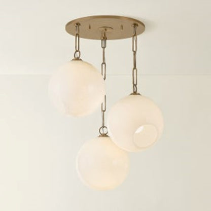 Troy Lighting Bramble 3Lt Chandelier, Patina Brass/Seeded Cloud