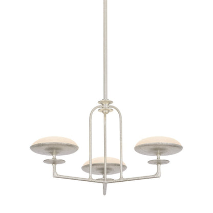 Troy Lighting Pacific 3Lt Chandelier, Warm Silver Leaf/Etched Matte - F2127-WSL