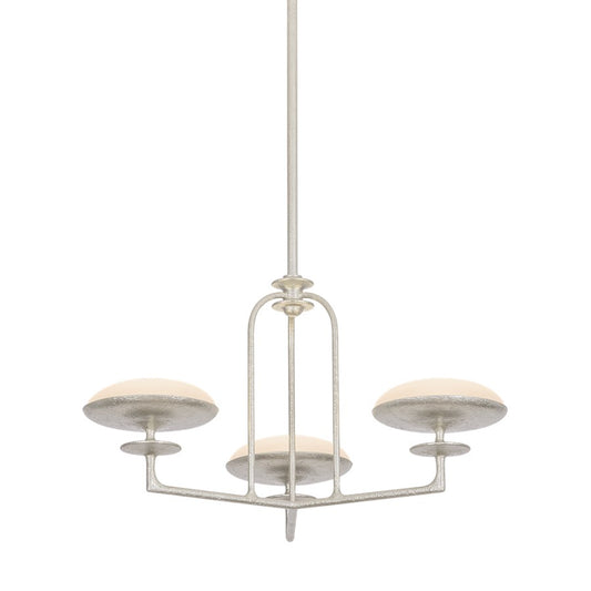 Troy Lighting Pacific 3Lt Chandelier, Warm Silver Leaf/Etched Matte - F2127-WSL