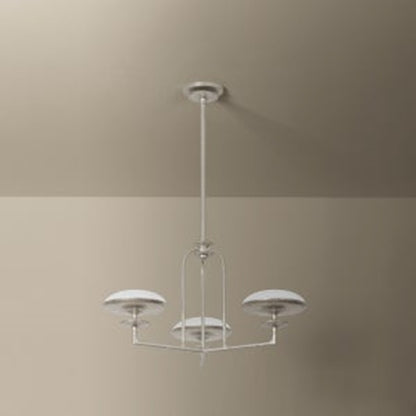 Troy Lighting Pacific 3Lt Chandelier, Warm Silver Leaf/Etched Matte