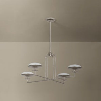 Troy Lighting Pacific 4Lt Chandelier, Warm Silver Leaf/Etched Matte