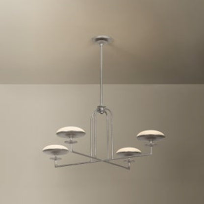 Troy Lighting Pacific 4Lt Chandelier, Warm Silver Leaf/Etched Matte