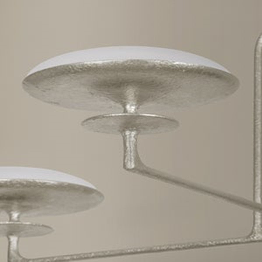 Troy Lighting Pacific 4Lt Chandelier, Warm Silver Leaf/Etched Matte