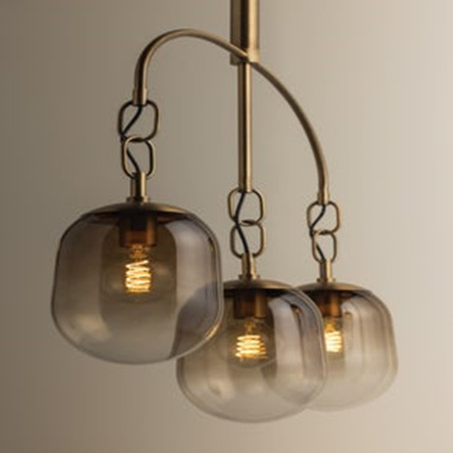 Troy Lighting Harvey 5Lt Chandelier, Patina Brass/Ombre Topaz