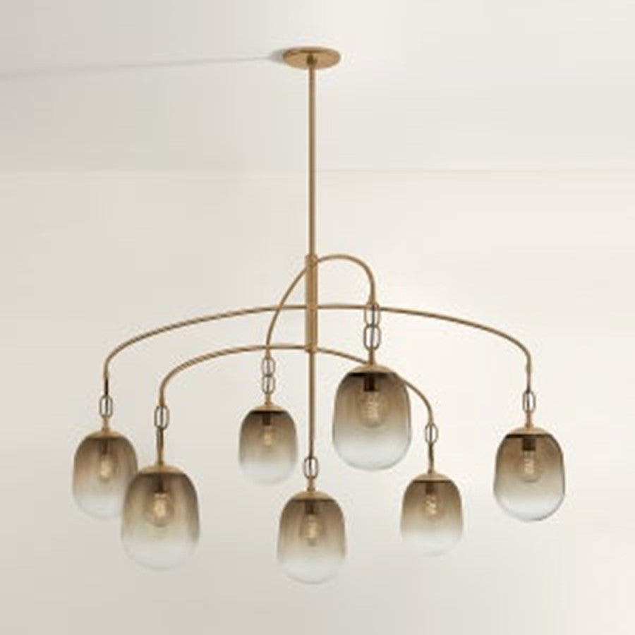 Troy Lighting Harvey 7Lt Chandelier, Patina Brass/Ombre Topaz