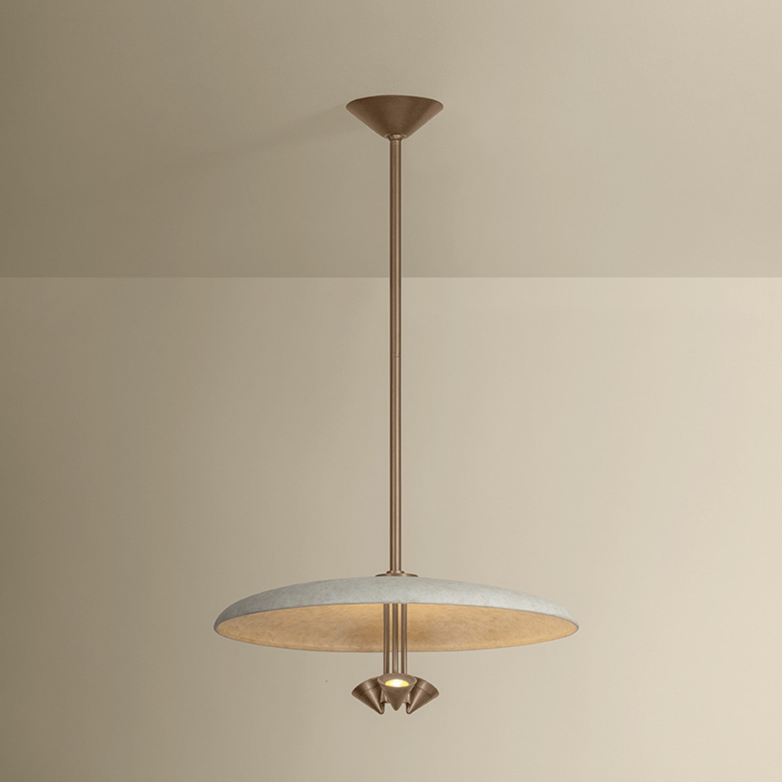 Troy Lighting Garth 3 Light Pendant, Patina Brass/Solite/White