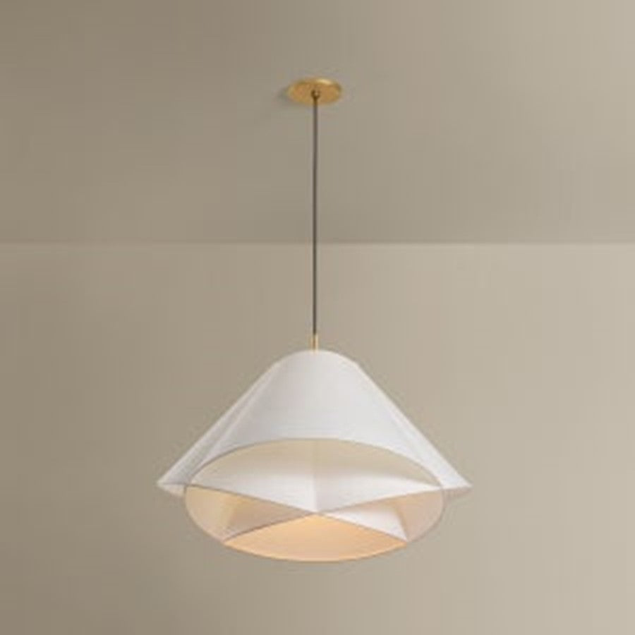 Troy Lighting Edna 1Lt 35" Pendant, Vintage Gold Leaf/Handmade Paper