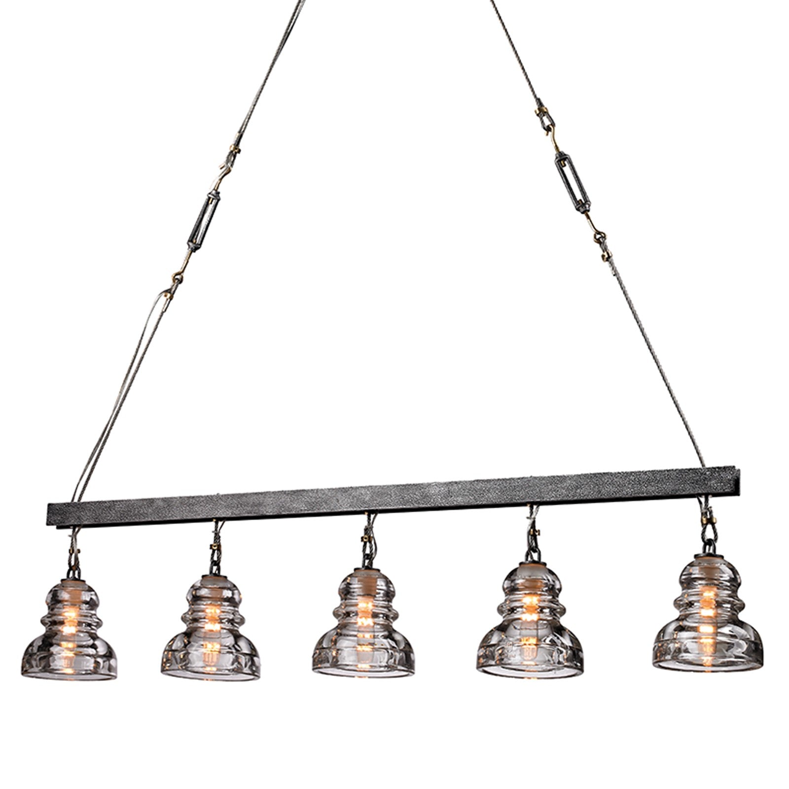 Troy Lighting Menlo Park 5 Light 5.75" Linear, Old Silver - F3138-OS