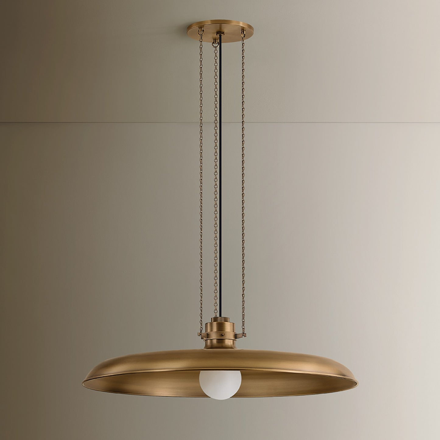 Troy Lighting Rainhill 1 Light Pendant, Patina Brass
