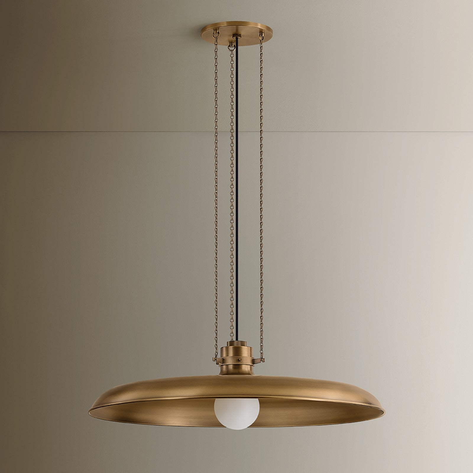 Troy Lighting Rainhill 1 Light Pendant, Patina Brass