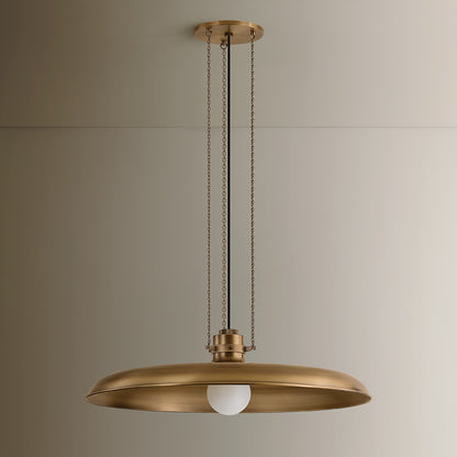 Troy Lighting Rainhill 1 Light Pendant, Patina Brass