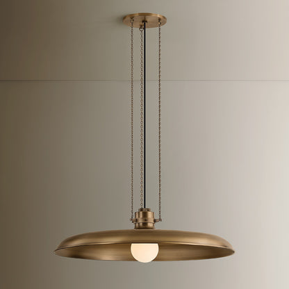 Troy Lighting Rainhill 1 Light Pendant, Patina Brass