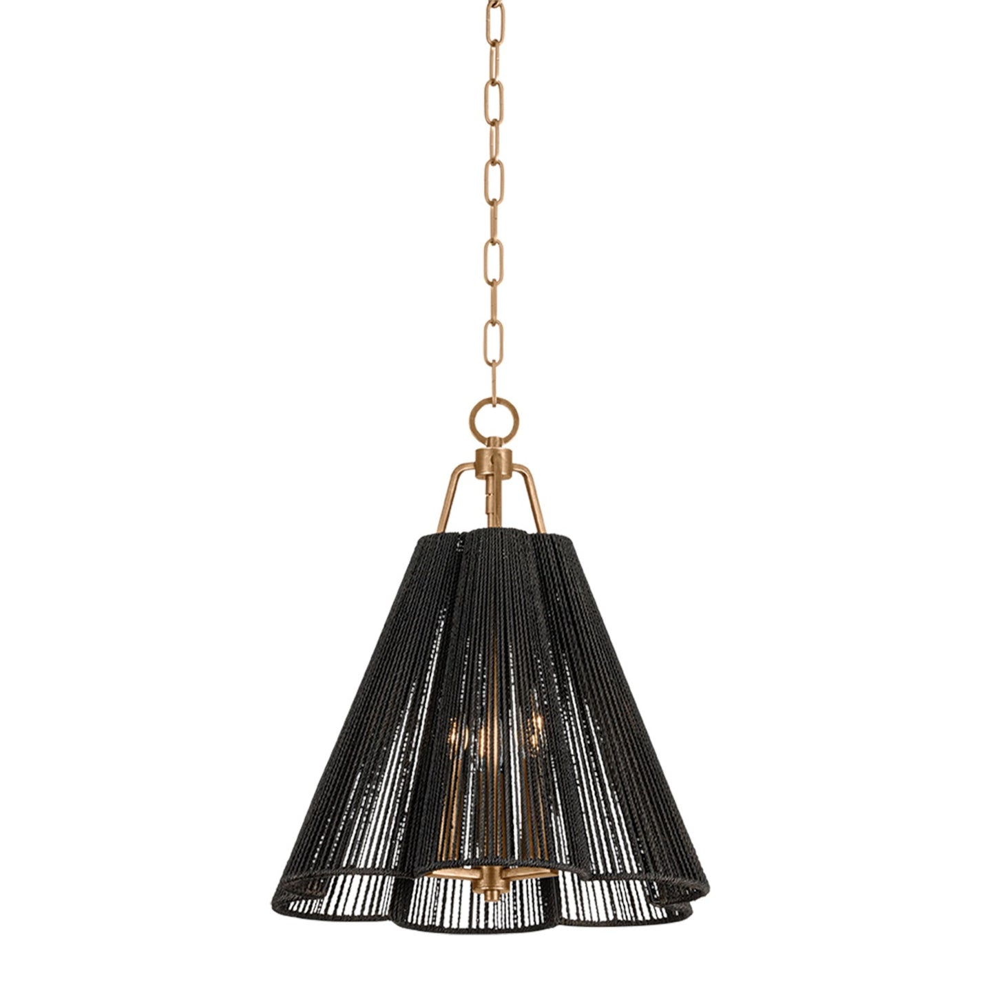 Troy Lighting Sonoma 3Lt Pendant, Gold Leaf/Espresso Abaca Rope