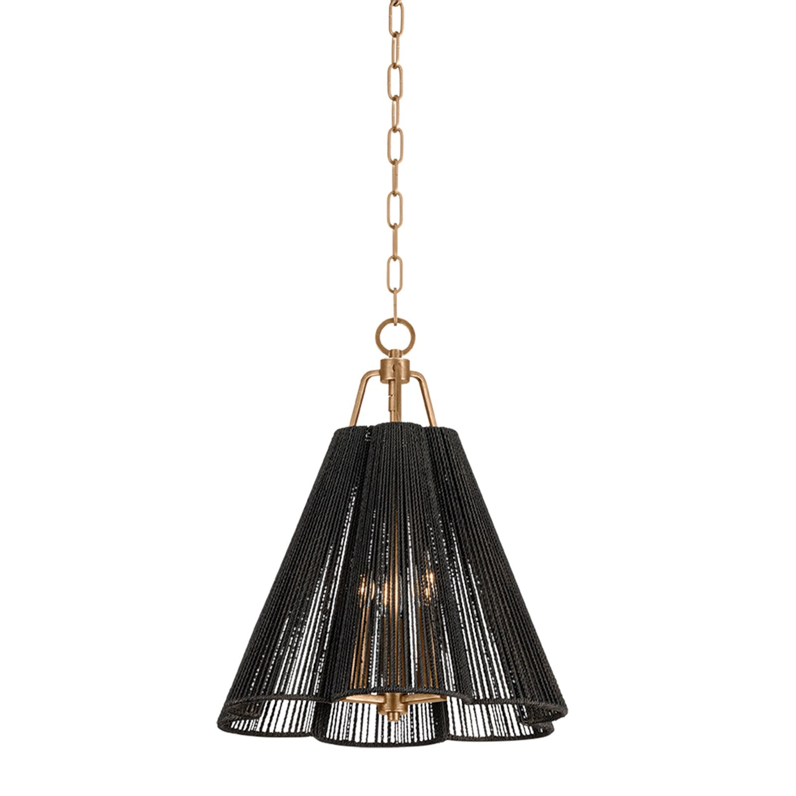 Troy Lighting Sonoma 3Lt Pendant, Gold Leaf/Espresso Abaca Rope
