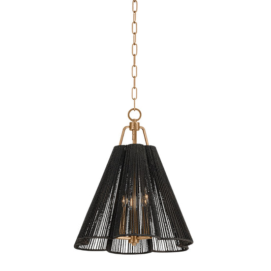 Troy Lighting Sonoma 3Lt Pendant, Gold Leaf/Espresso Abaca Rope