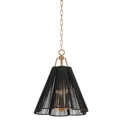Troy Lighting Sonoma 3Lt Pendant, Gold Leaf/Espresso Abaca Rope