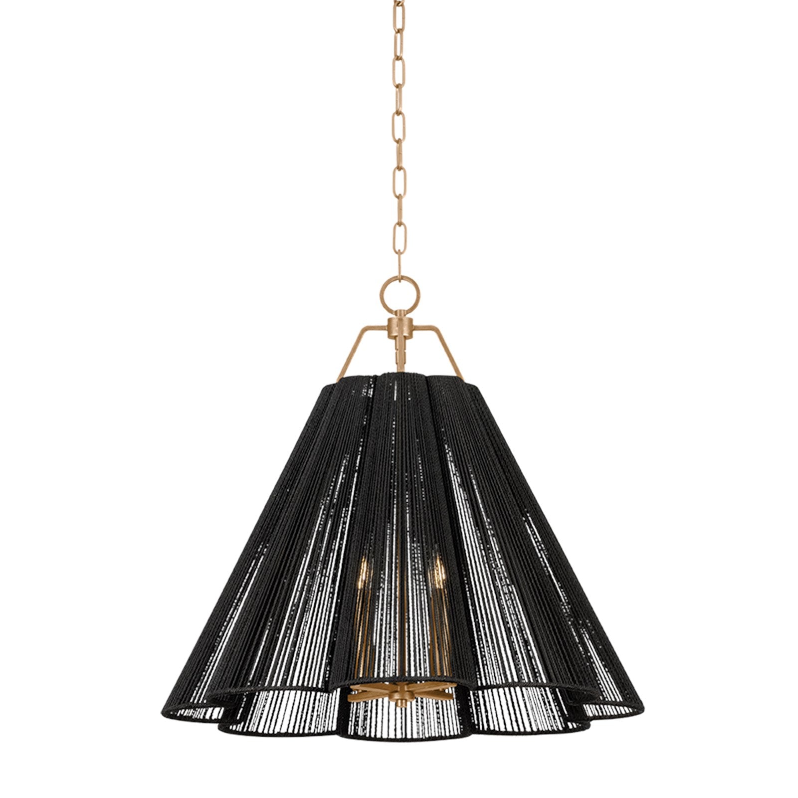 Troy Lighting Sonoma 4Lt Pendant, Gold Leaf/Espresso Abaca Rope