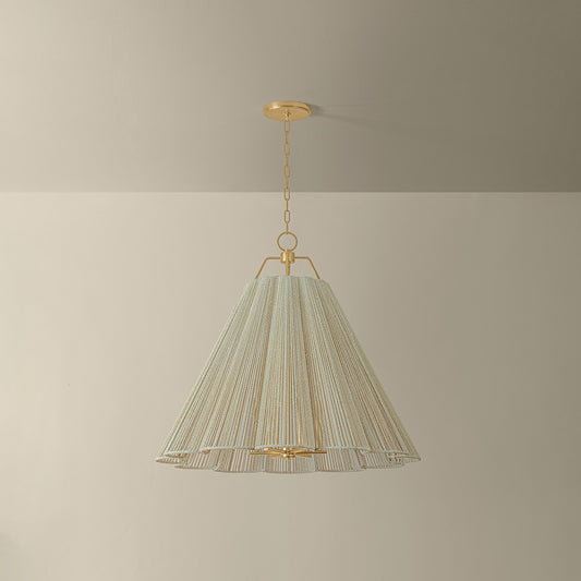 Troy Lighting Sonoma 6Lt Chandelier, Gold Leaf/Bleached Abaca Rope