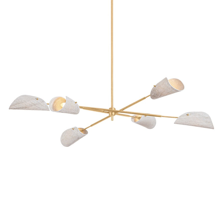 Troy Lighting Ken 6 Light Chandelier, Vintage Gold Leaf - F3460-VGL