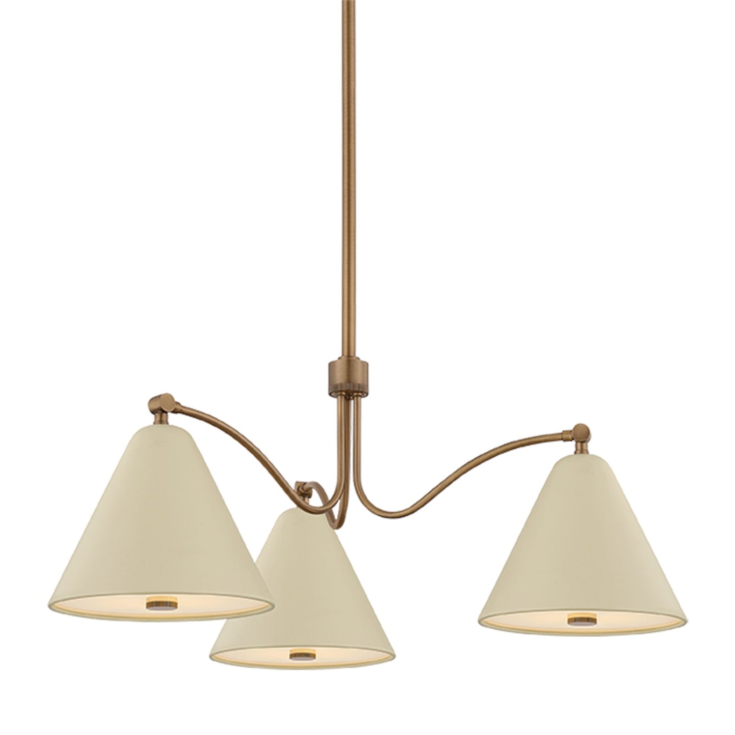 Troy Lighting Clive 3Lt Chandelier, Brs/Clear/Wht Etched Inside