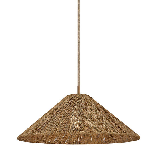 Troy Lighting Ahrens 1Lt 24" Pendant, Patina Brass/Natural String - F3724-PBR