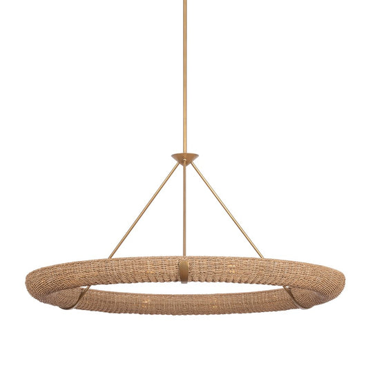 Troy Lighting Floyd 12 Light Chandelier, Patina Gold Leaf/Abaca - F3852-PGL