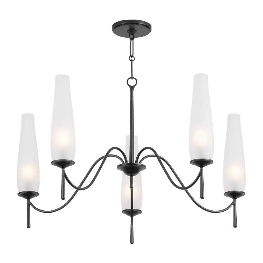 Troy Lighting Legacy 5Lt Chandelier, Forged Iron/Clear Etched - F4236-FOR
