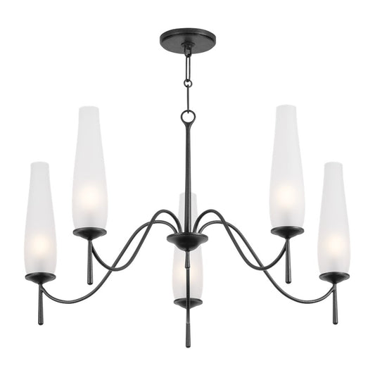 Troy Lighting Legacy 5Lt Chandelier, Forged Iron/Clear Etched - F4236-FOR