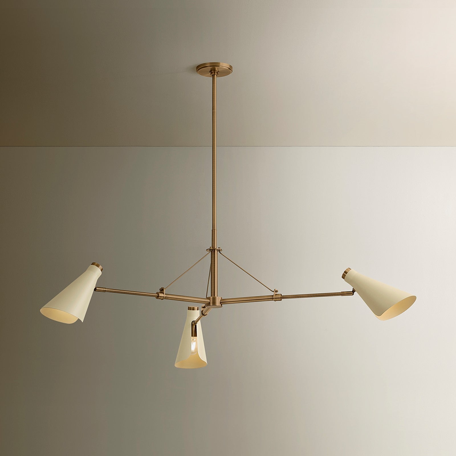 Troy Lighting Andersen 3Lt Chandelier, Patina Brass/Patina Brass
