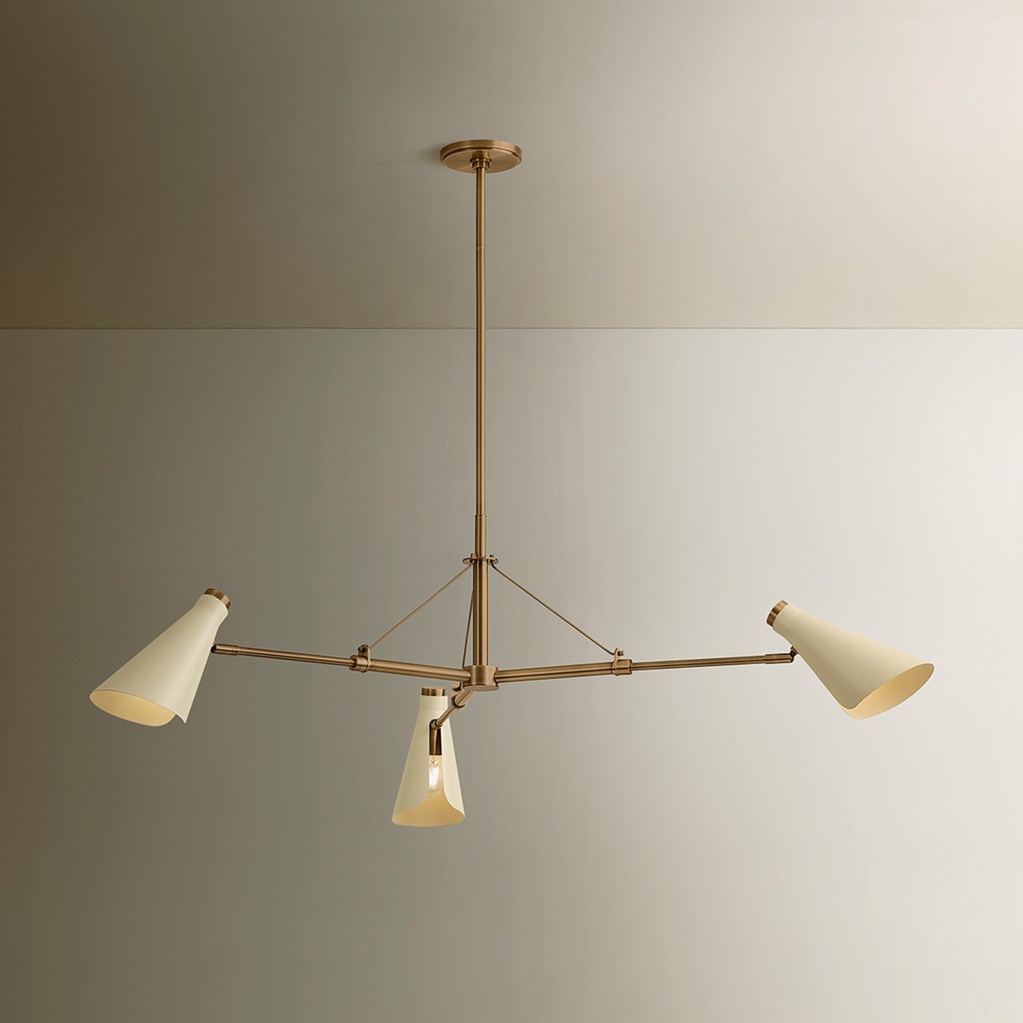 Troy Lighting Andersen 3Lt Chandelier, Patina Brass/Patina Brass