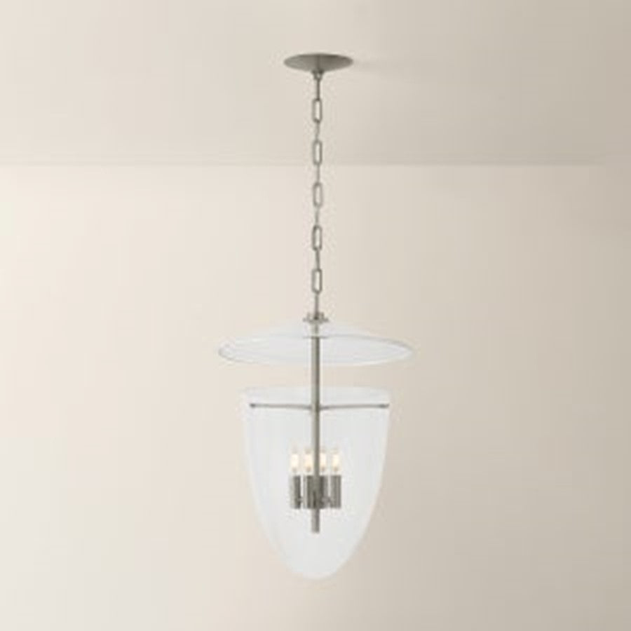 Troy Lighting Tully 3Lt Lantern, Vintage Pewter/Clear