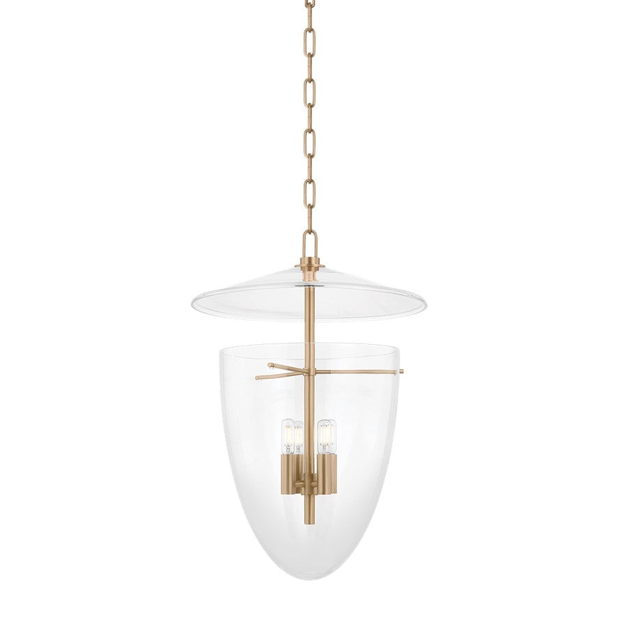 Troy Lighting Tully 4Lt Lantern, Patina Brass/Clear - F4418-PBR
