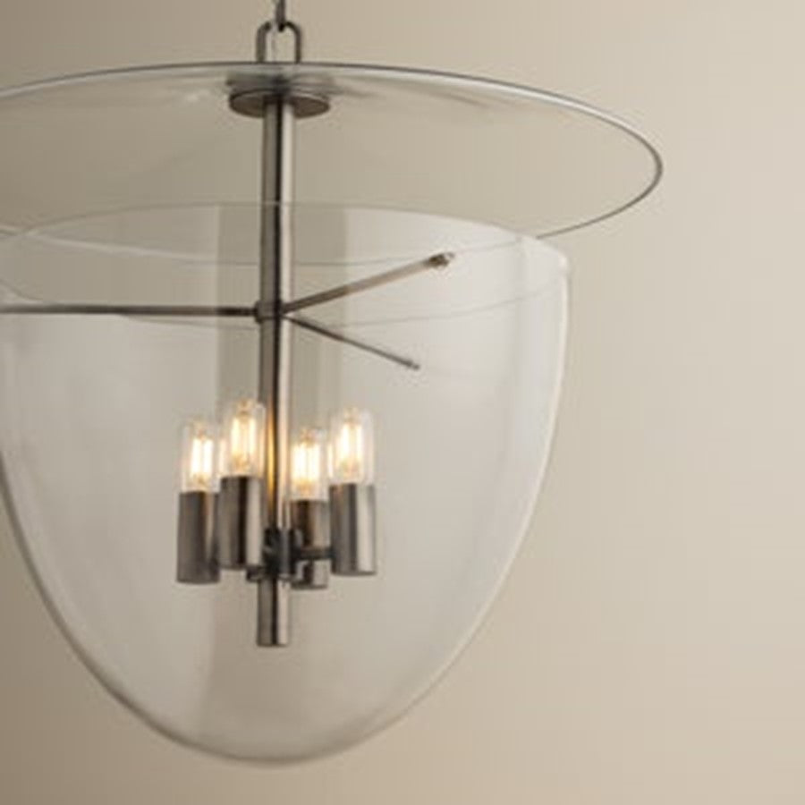 Troy Lighting Tully 4Lt Lantern, Patina Brass/Clear